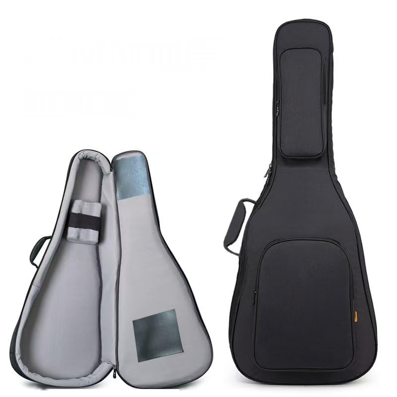 Yaonkaku 25mm Sponge Guitar Gig 110cm X 42cm X Acoustic Guitar Soft Guitar with Large Capacity Pocket Black for 40 and Heavy-Duty Case, Bag, 14cm,