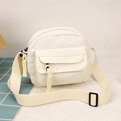 Simple Versatile Corduroy Crossbody Bag Unisex Fashionable Casual Small Square Bag Personalized Commuting Shoulder Bag Gifts