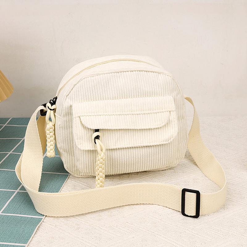 Einfache Vielseitige Cord-Umhängetasche Unisex Modisch Lässig Kleine Quadratische Tasche Personalisierte Pendler-Umhängetasche Geschenke