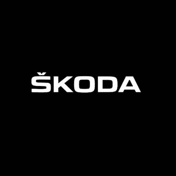 2025 Heiß 2 LED Auto Tür Willkommenslicht Logo Geister Schatten Projektor Licht Zubehör für Skoda VRS Octavia A7 Kodiaq Karoq YETI Ac