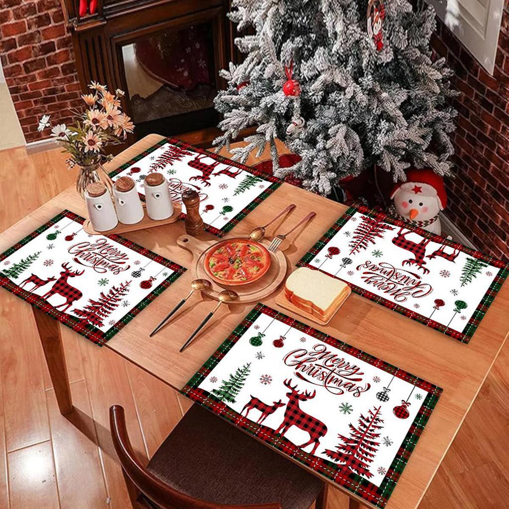 Christmas Placemats Cartoon Party Insulation Dining Table Christmas Atmosphere Placemats