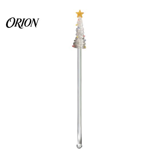 Small Souvenir for Christmas Event Glass Stirring Stick/Spoon, Handmade Tree Topper Decor, Heat Resistant Durable Drinkware Stirrer Decorative Swizzle