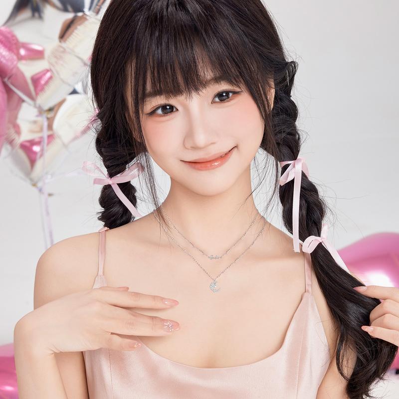 barbie Necklace [S925 Silver|Light of the Moon] Princess Dream Planet Moonlight Exquisite Shining Niche Design Elegant Temperament Couple Ba2507010