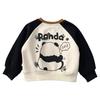 Unisex Winter Cartoon Hoodie for Babies & Toddlers: Fleece-Lined with Raglan Sleeves & Color Blocking