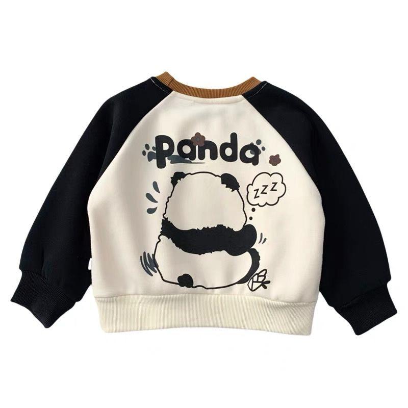 Unisex Winter Cartoon Hoodie for Babies & Toddlers: Fleece-Lined with Raglan Sleeves & Color Blocking
