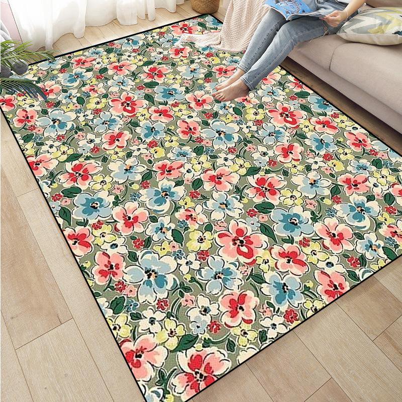 Colorful Flower Area Decoration Rose Sunflower Daisy Peach Blossom Floor Mat Living Room Sofa Rugs carpet