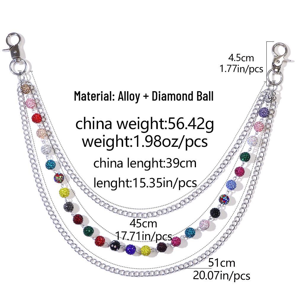 Unisex High-End Cowboy Style Colorful Crystal Rhinestone Pants Chain