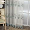 1PC European Transparent Luxury Handmade Pearl Embroidered Sheer Curtains for Living Room Bedroom Home Decor LOZUJOJU