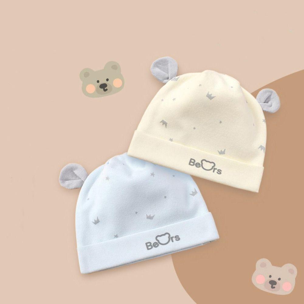 0-3 Months Baby Fetal Cap Print Infants Beanie Cap Warm Boneless Muslin Hats Hospital