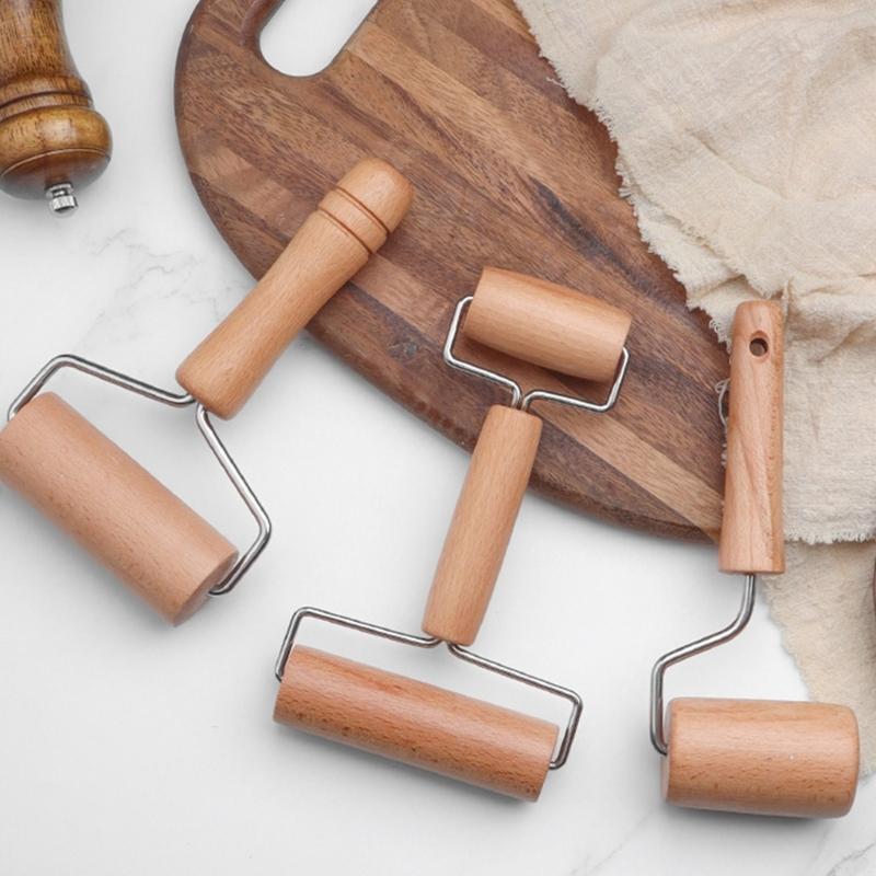 Beechwood Rolling Pin for Pastry Tortillas Pizza Cookie Dumplings Baking Ergonomic Dough Roller Wooden Baking Tool