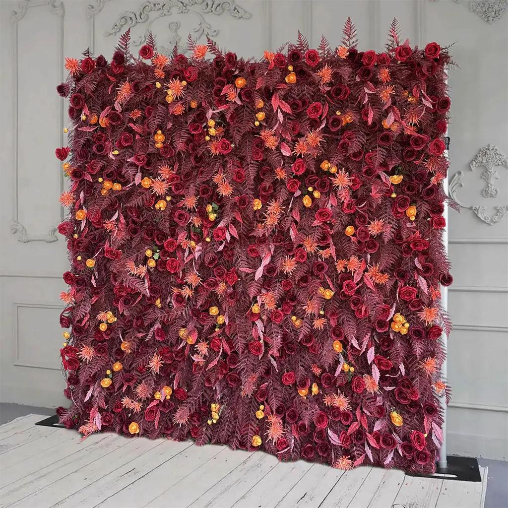 Uflower 5D White Pink Flower Wall Outdoor Wedding Backdrop Fabric Decorative Flowers Event Invitation Props Series