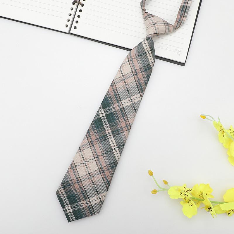 Jk Small Tie Female College Style Lazy Japanese Plaid Uniform Shirt Tie Student Ins Men'S And Women'S Short Styles Free Of Charge