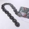 Zinc Zinc Alloy Cowgirl Buckle Belt Vintage Oval PU Hollow Belt Fashion Cowboy Waistband  Dress Decoration