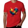 Rainbow Filled Rooster Cock T-Shirt Graphic Tee Shirt Anime Stuff Mens T Shirts Casual Stylish