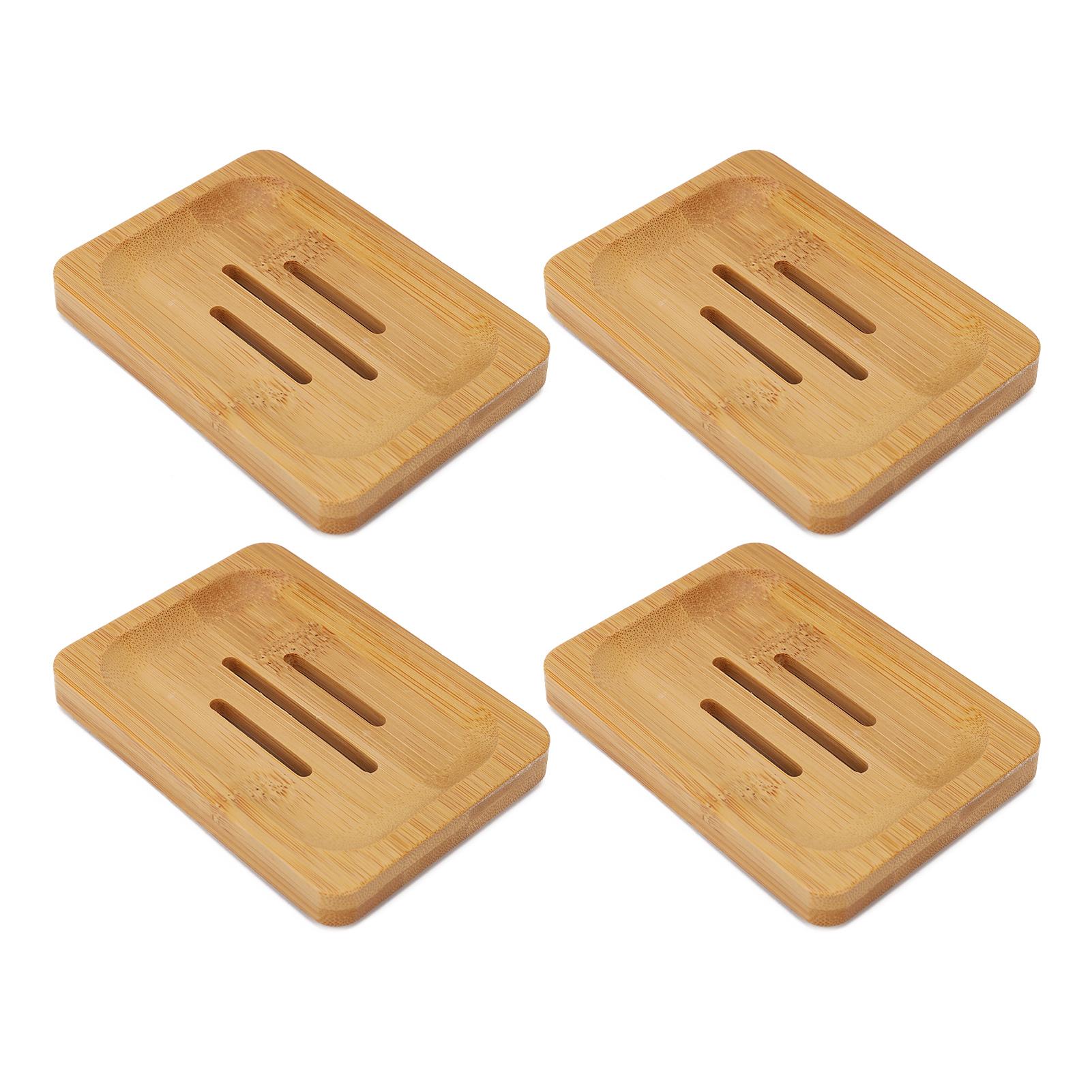 

4 шт. бамбуковая мыльница с высокой водостойкостью прочная стильная мыльница для дома ванная комната красота