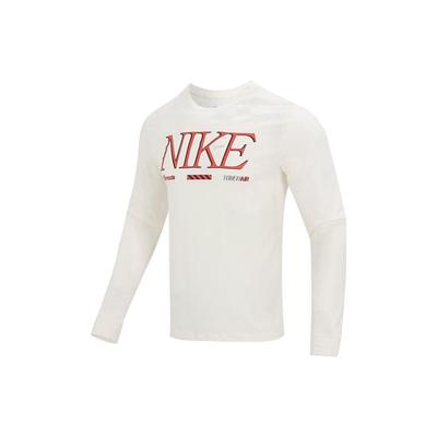 Alphabet-Print Atmungsaktives Langarm-T-Shirt Herren Tops Weiß FD1340-110