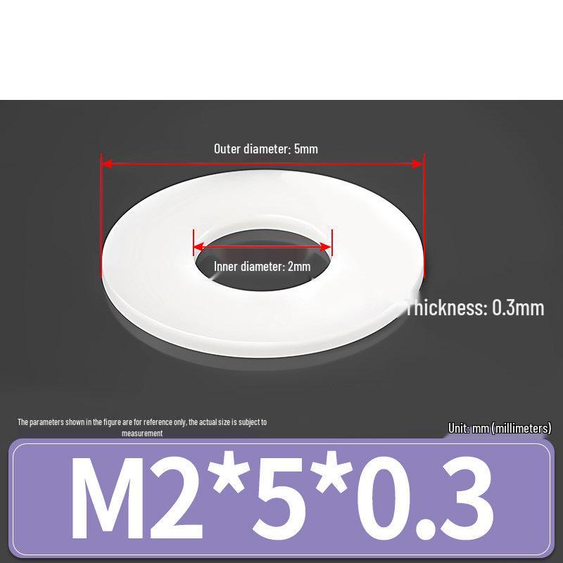 Rondella Piana Isolante in Gomma Nylon Plastica Ultra-Sottile, M3-M24
