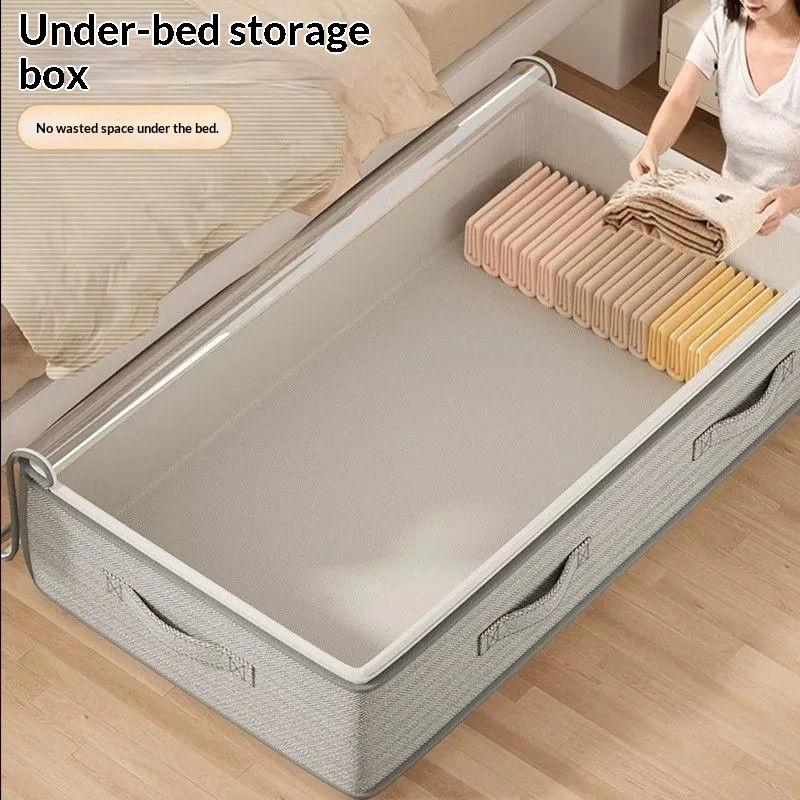Under Bed Storage Organizer Heavy Duty Foldable Large Capacity With Handles for Seasonal Clothes Blankets Shoes