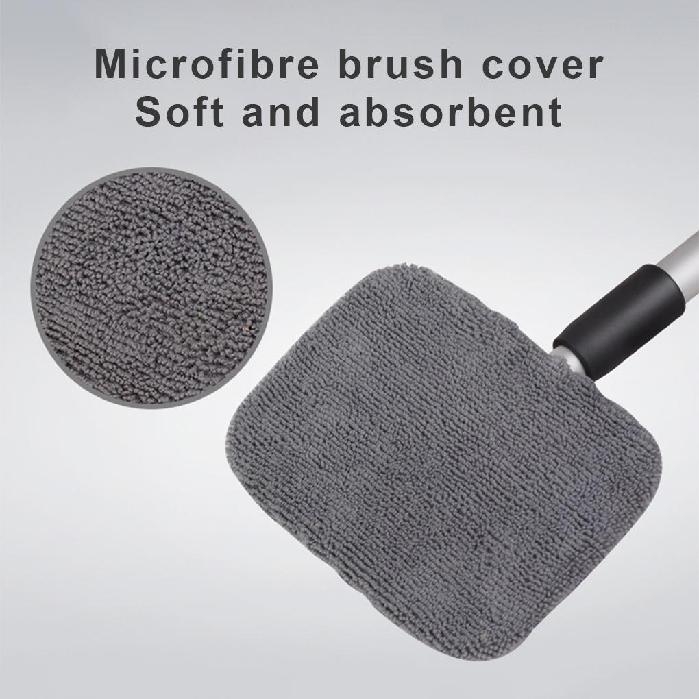 Alloy Rod Auto Windshield Brush Portable Reusable Washable Triangular Replacement Microfiber Cleaning Tool Accessories