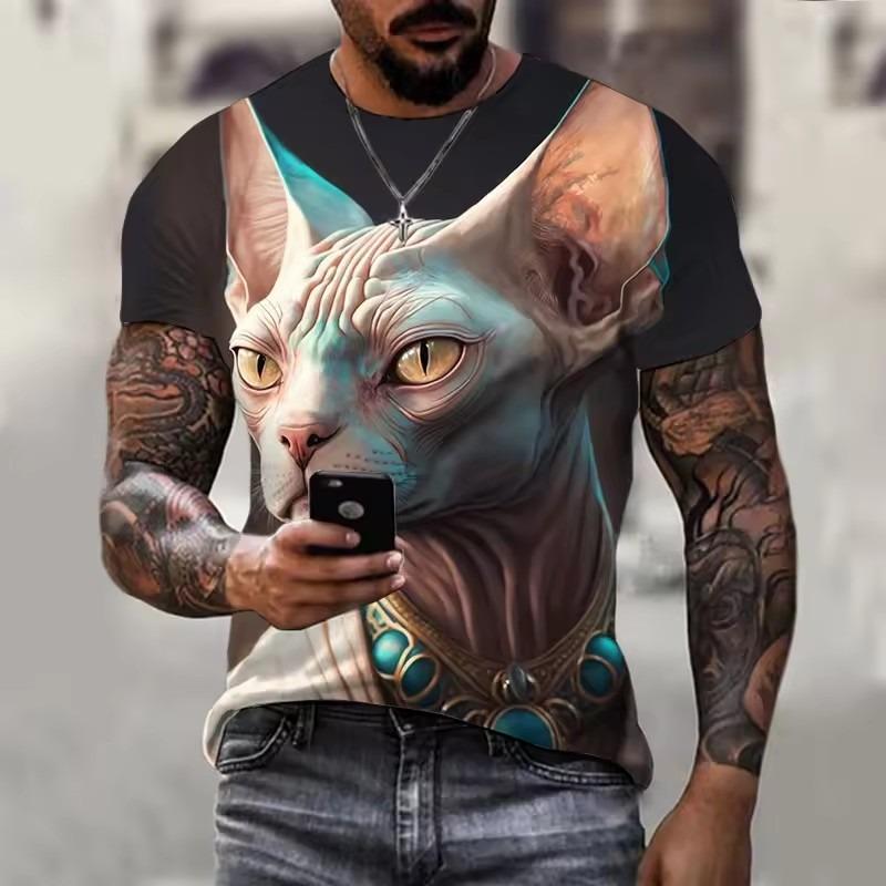 Dog Graphics T-Shirt for Men 3d Printing Tees Ferocious Animal Camisetas Pattern Short Sleeve Tops Summer Casual Men's Clothing