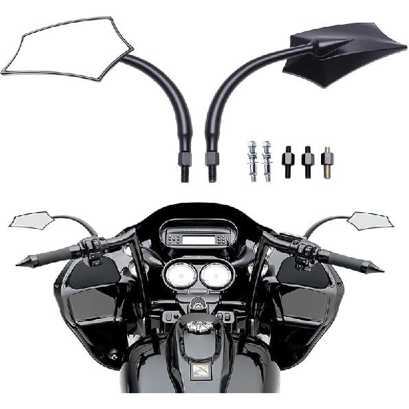DREAMIZER 3" Motorcycle Handlebar Mirrors Black Round Rear View Side Mirrors Universal 8Mm 10Mm Compatible With Sportster 883 1200 Softail Dyna ATV