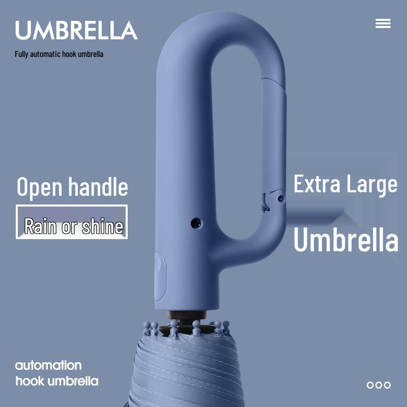 Automatic Windproof Folding Umbrella with Sun Protection, Reverse Design for All Weather, Black