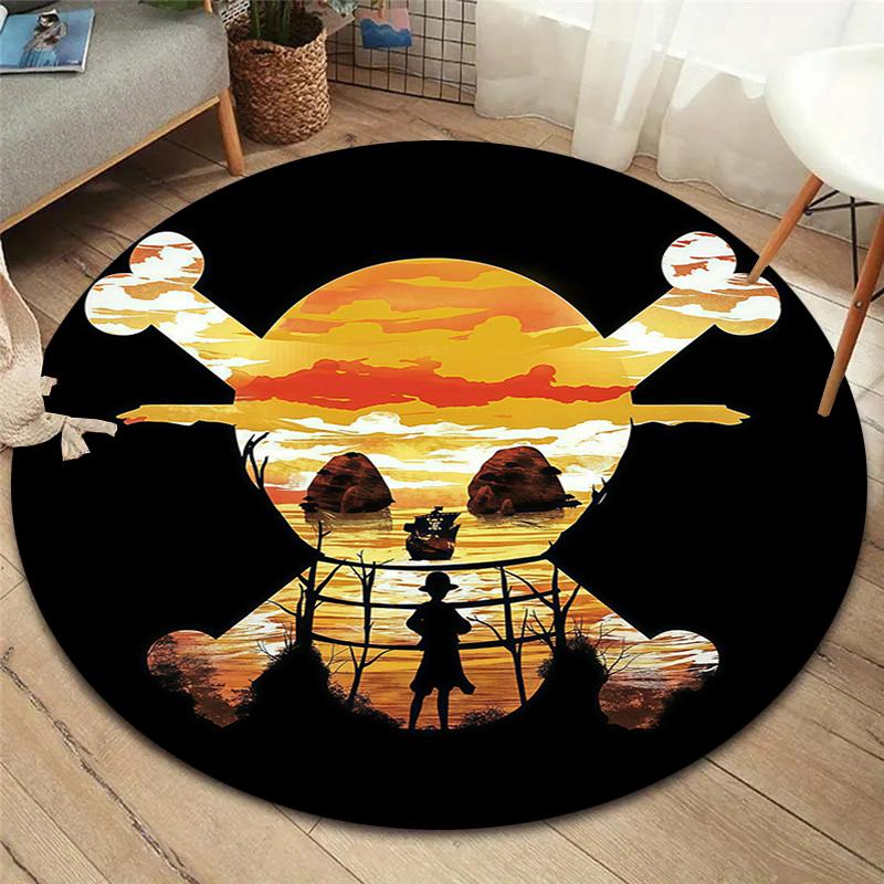 Luffy D Round Area Rug Carpet Rug For Living Room Bedroom Sofa Playroom Decor Nonslip Floor Mat
