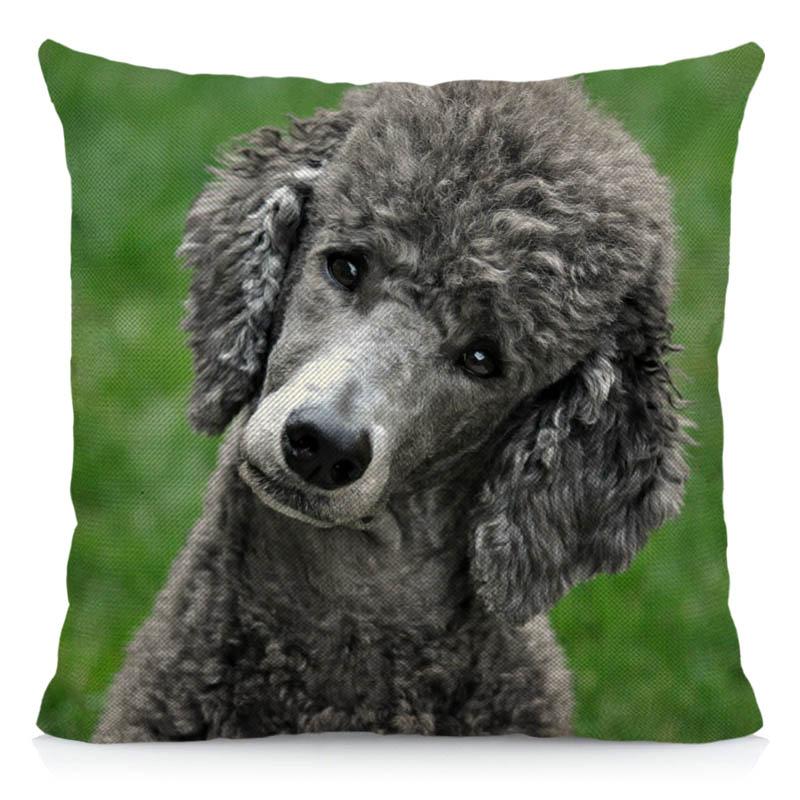 45x45cm Poodle Dog Pillow Cover Animal Cushion Cover Living Room Decoration Polyester Square Pillowcase