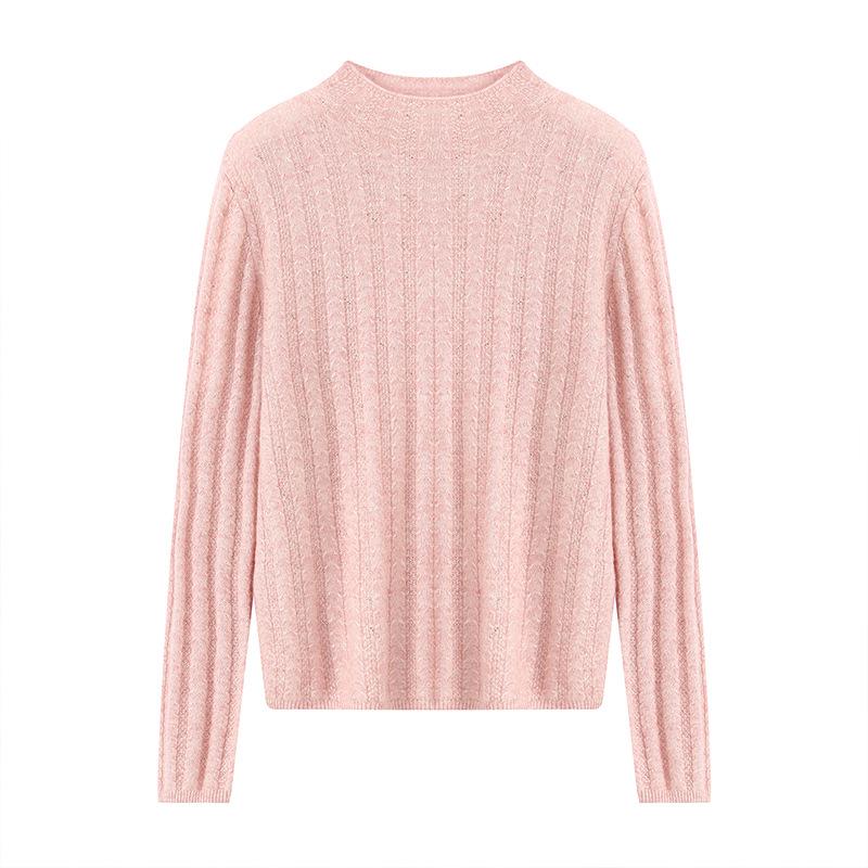 Lekasha Women's Cashmere Half-High Neck Slim-Fit Pullover Sweater for Fall/Winter