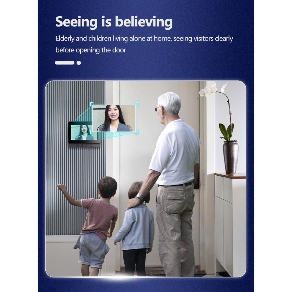 4.3 Inches Screen Doorbell Wireless Waterproof Smart Video Doorbell Household Two-Way Speaking Camera Door Ring