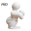 Standing Man Ornament 1/8Pcs 3D Printed Game Character Figure, Sitting Lying Figurine, Customizable Toy Abstract White Statue, Collectible Gift