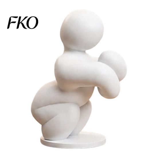 Standing Man Ornament 1/8Pcs 3D Printed Game Character Figure, Sitting Lying Figurine, Customizable Toy Abstract White Statue, Collectible Gift