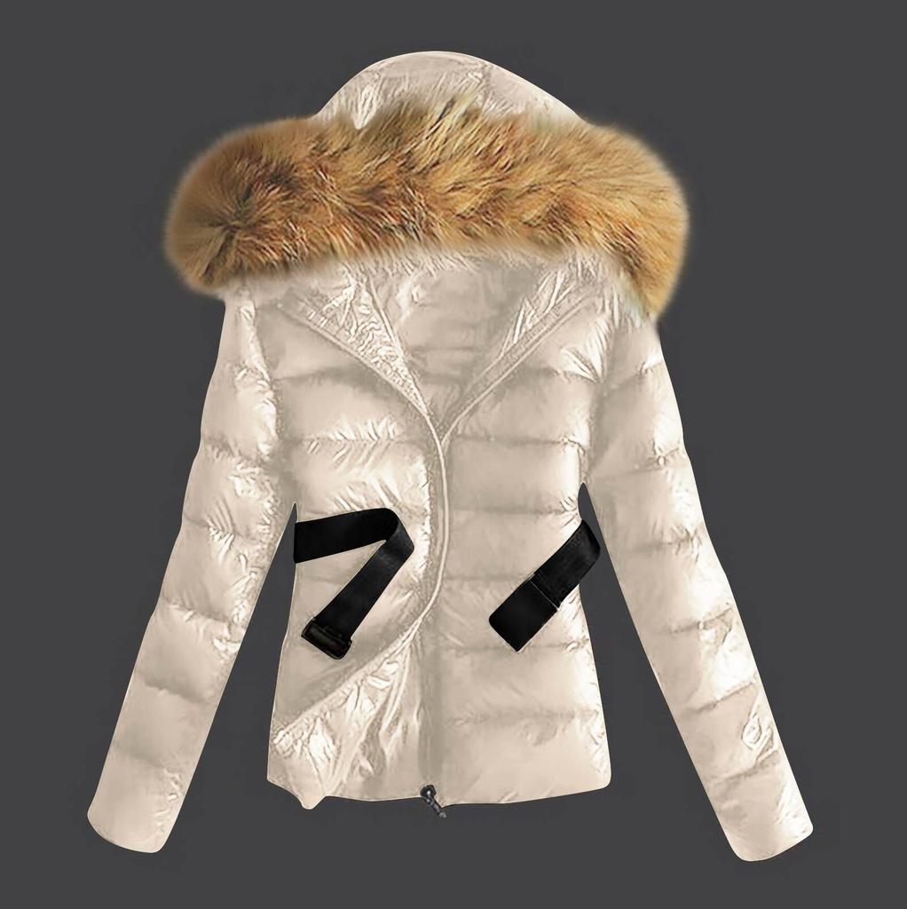 Women's Winter New Fashion Casual Slim Cotton Jacket Faux Fur Collar and Hooded Hooded Warm Jacket Coat Pu Leather Zipper