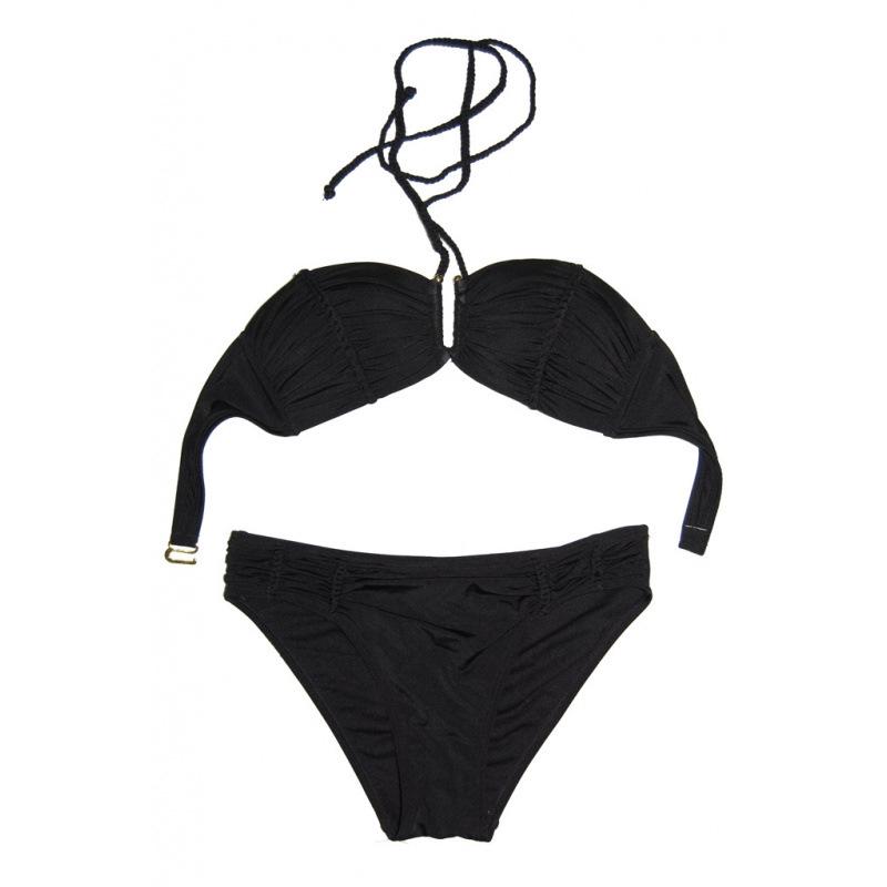 Женский трехсекционный купальник в корейском стиле, черный | Стильный и сексуальный бикини Medium
