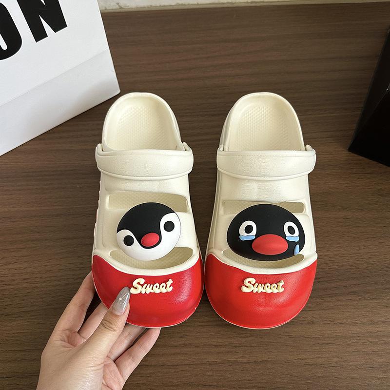 

Baotou cool slippers women s spring and summer outer wear non-slip thick soles cute beach two sandals 40/41 белый