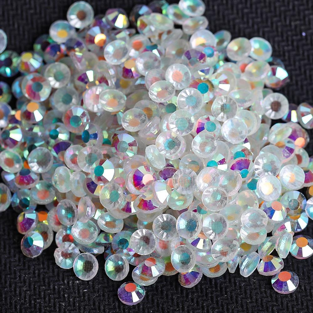 High Quality SS6-SS30 Transparent AB Crystal Iron on Rhinestone Hot Fix Glass Rhinestone for Bikini Decorations ss6 1440pcs