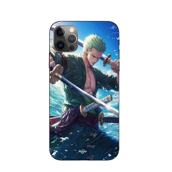 Coque de téléphone - MANIACASE - Iphone 13 pro max - One Piece Roronoa Zoro - Silicone - Noir