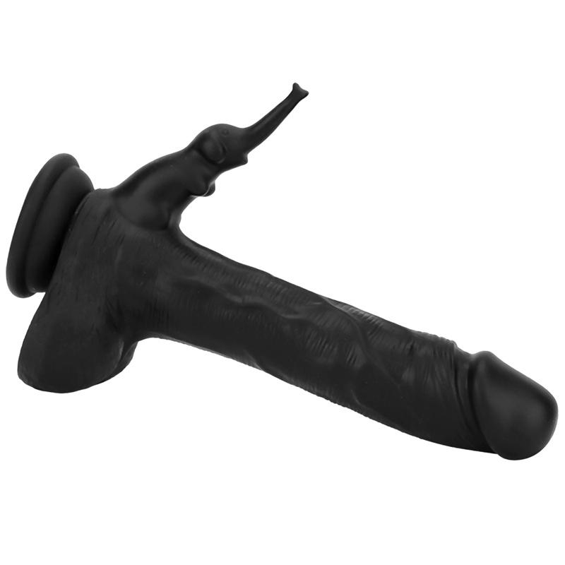 Svart elektrisk dildo automatisk penis kvinnelig masturbator myk silikon oppvarmet uttrekkbar vibratorenhet