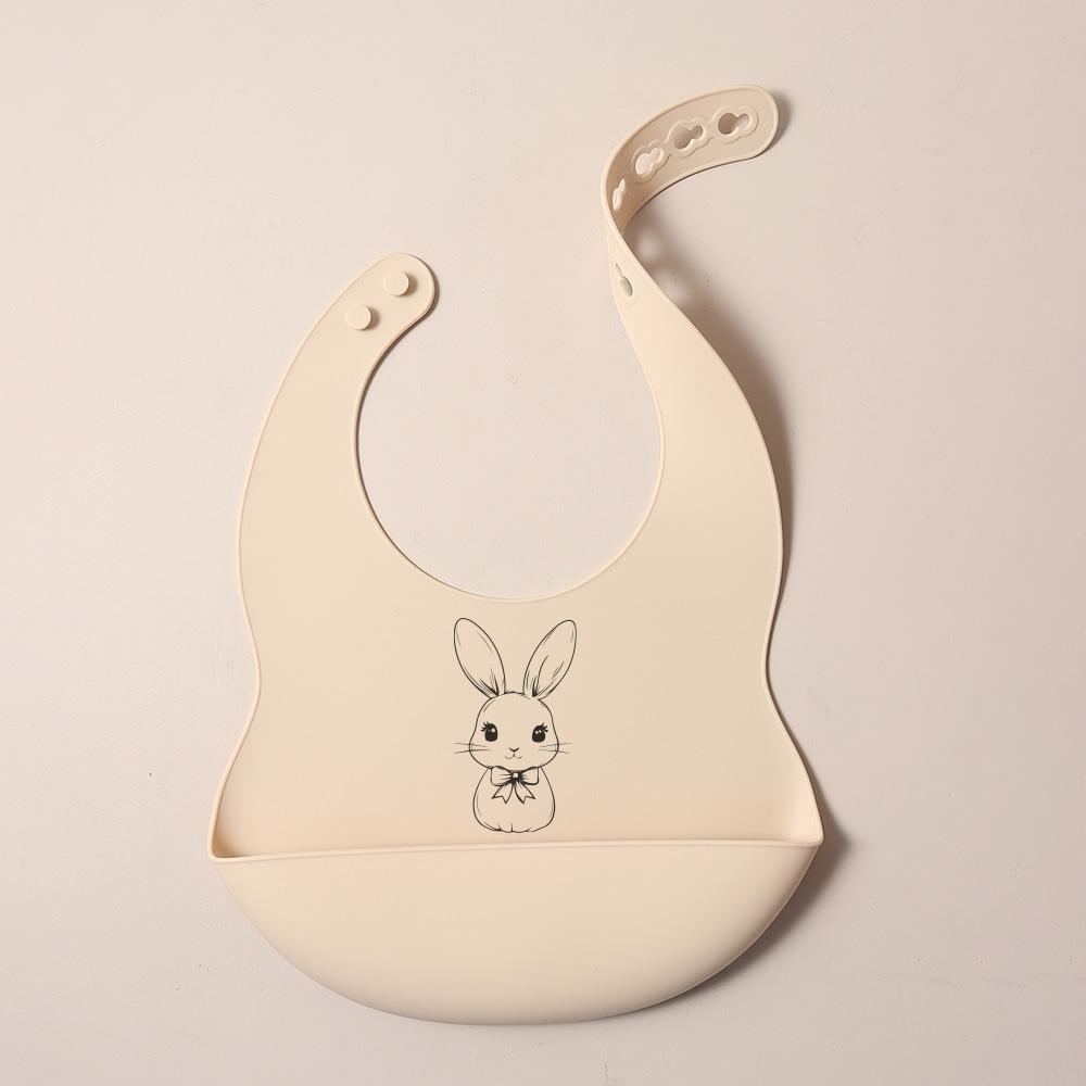 NEW Custom Cartoon deer rainbow Silicone Baby Bib with & pattern Food-Grade solid Feeding Bib DZ31