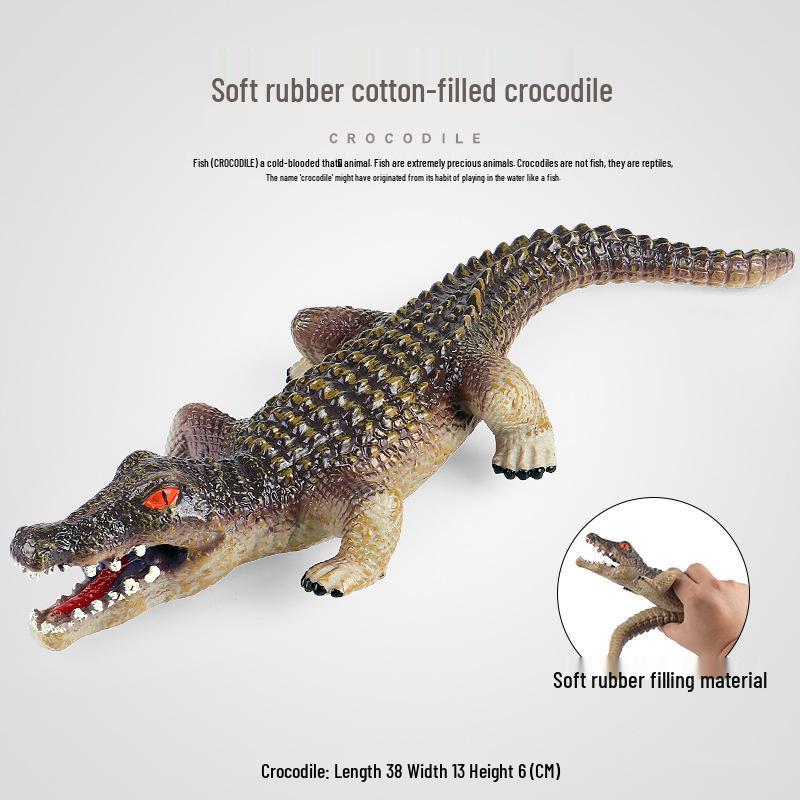 Large Soft Rubber-Filled Cotton Crocodile Toy - Simulation Animal Model