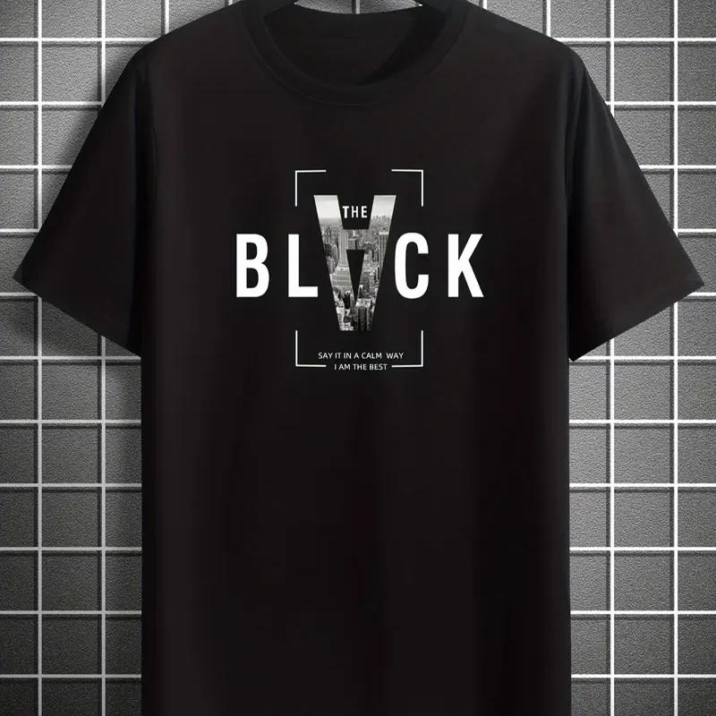 New Summer Men's Fashion T-shirt Personality Versatile Printed Men's T-shirt Top