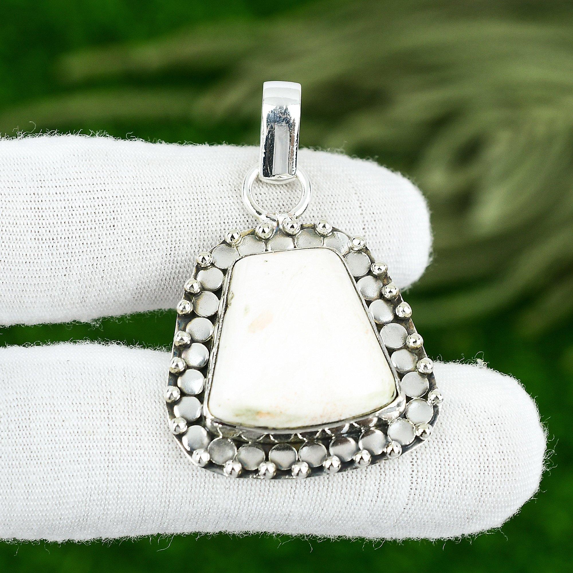 Sterling Silver Scolecite Stone Sister Birthday Artisan Handcrafted New Pendant