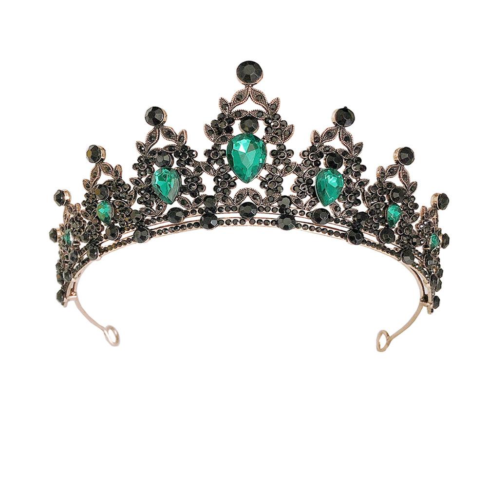 

Halloween Baroque Retro Black Luxurious Crown Bridal Tiara Wedding Dress Birthday Queen Crown