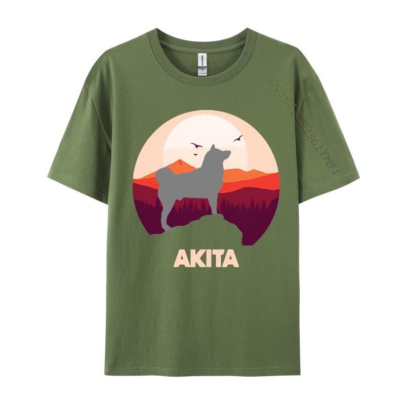 Normcore Akita And Moon Halloween Tshirt Vintage Black Top Tshirts Family Tops Shirts Cotton Mens England Style