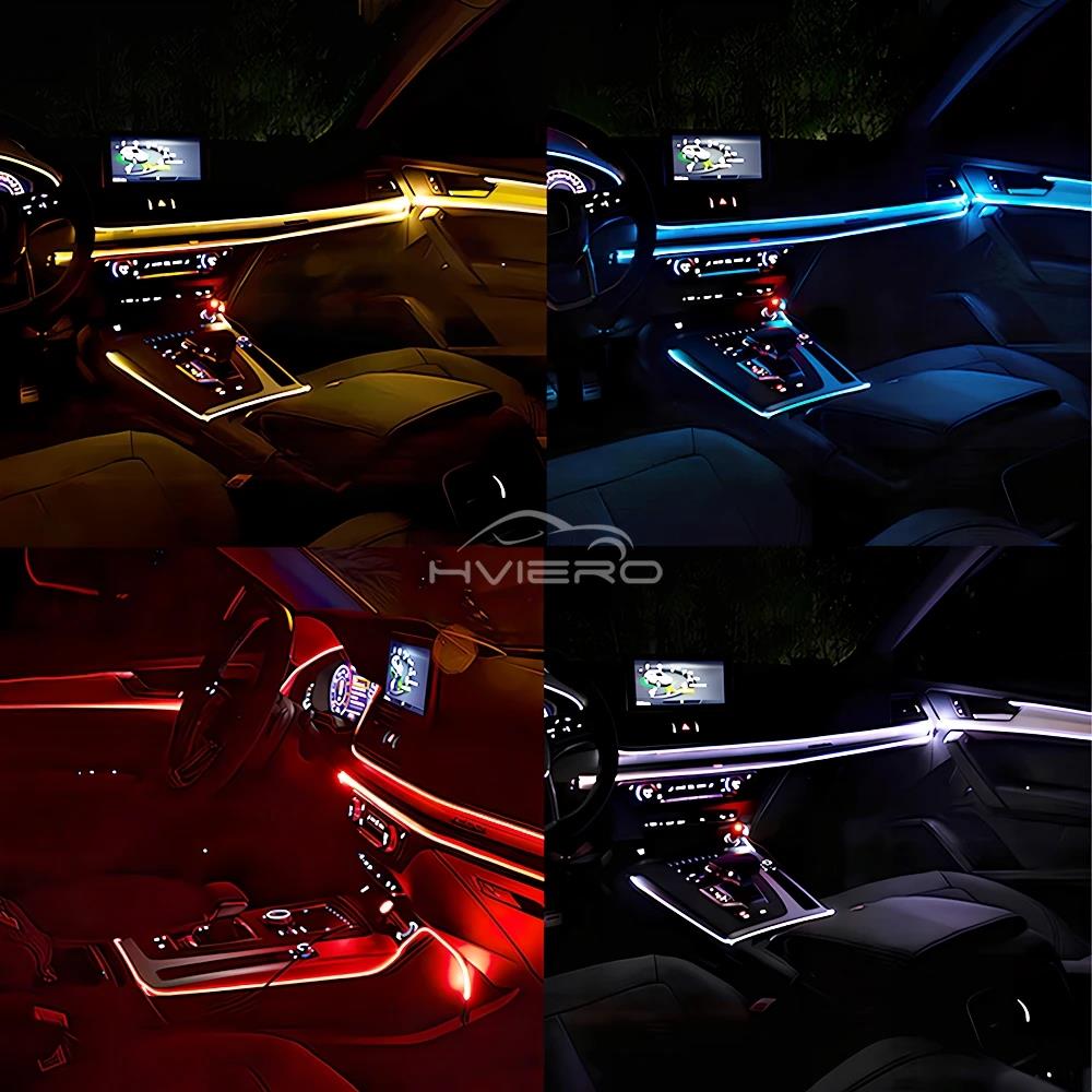 1pcs 1M/2M/3M/5M Cars Interior Lighting LED Strip Instrument Panel Decoration Wire Rope Tube Line Flexible Neon Lamp Atmosphere
