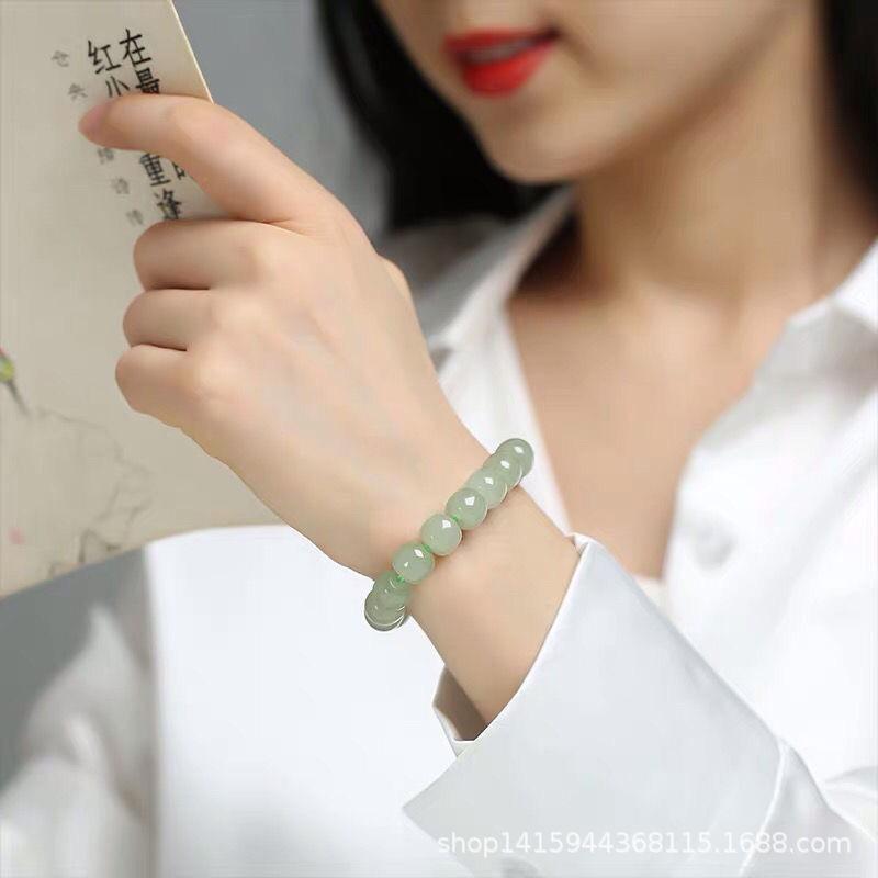 Hongchu Crystal Natural Hetian Jade Qemuo Blue Bracelet Old-styled bead