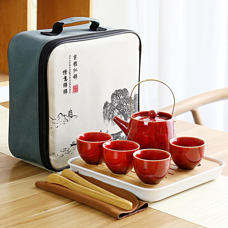 

Beam pot portable travel tea set Japanese kung fu tea set teacup business souvenir