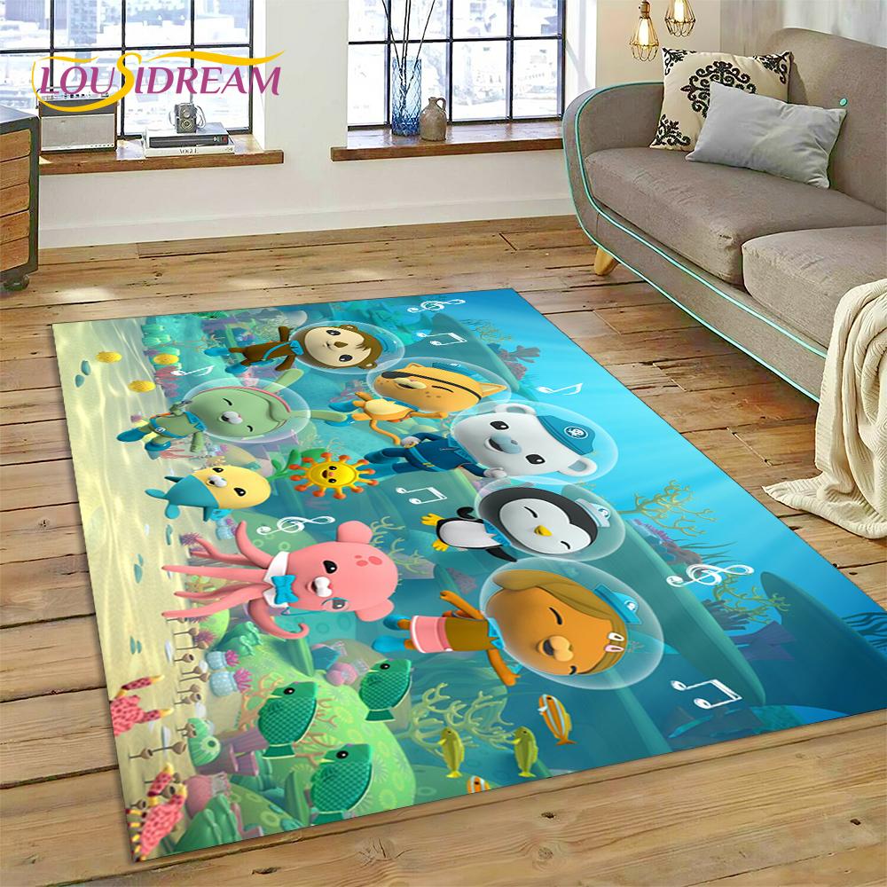 3D kreslený koberec The Octonauts Barnacles, Koberec do obývacího pokoje, ložnice, k pohovce, rohožka, Dekorace, Dětská protiskluzová podlahová rohož