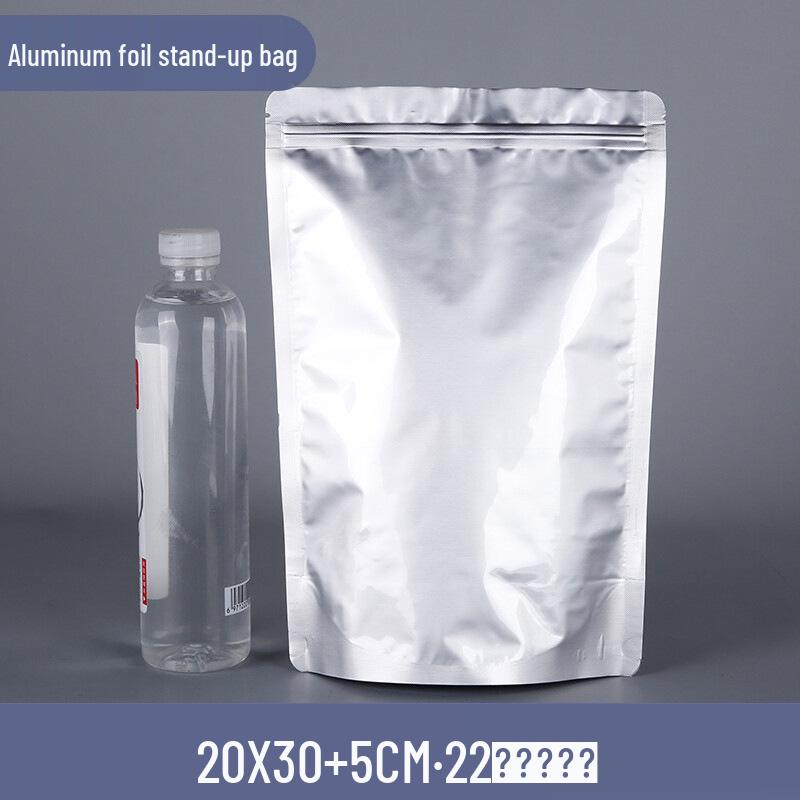 Thickened Aluminum Foil Zipper Bag: Flat Bottom, Moisture & Light-Proof, Self-Sealing for Tea & Food Storage