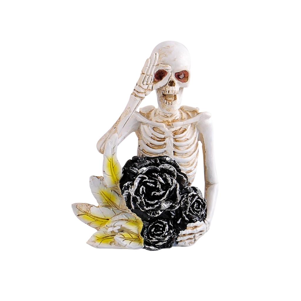 Funny Skeleton Resin Figurine Halloween Decoration for House Party Supplies
